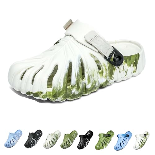 Monstera Shoes, Monstera Leaf Pattern Slippers, EVA Thick Sole Non-slip Slides, Summer Monstera Slides for Women Men