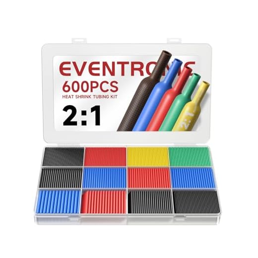 Eventronic Guaina Termorestringente 600 Pezzi, Impermeabile IP56, Totale 25,2 m, in 5 Colori, 12 Misure, Tdeale per l'isolamento Elettrico e le Connessioni dei Fili, Alta Resistenza, Non Sbiadisce Mai