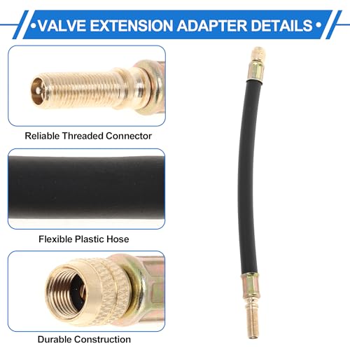 Image of Motoforti 1set 45 Degree Copper Tire Valve Extension with Flexible Plastic 210mm Tyre Valve Inflation Adapter for Car Motorcycle RV Truck Bike