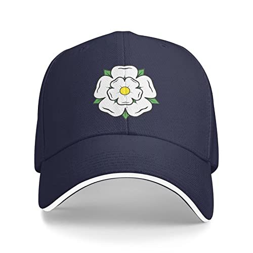 LOUJIN Yorkshire Rose Sandwich Hat Outdoor Leisure Regulowana Czapka Baseball Hip Hop Unisex Czarna, Kolor zdjęcia, Rozmiar uniwersalny