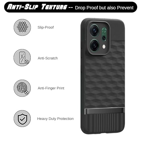 Image of Shockproof Case for Oppo Reno14 5G | Full Camera Protection | TPU Flexible Back Cover for Oppo Reno14 5G (Matte Black)