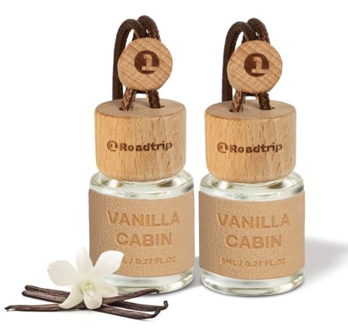 Image of Hanging Air Freshener - Long Lasting Essential Oil Diffuser - Car Accessories for Men & Women - Pack of 2 Non-Toxic Car Air Freshener - 0.27FL OZ /8ML (Vanilla Cabin)