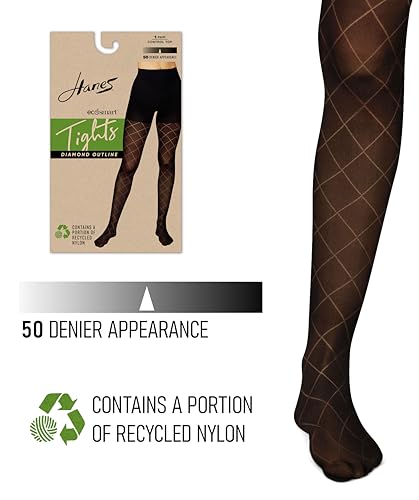 Hanes Women's EcoSmart Diamond Outline Control Top Tights3