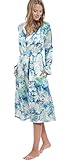 Jadee Damen Seiden Morgenmantel aus 100% Seide - Pagoda Blue - M