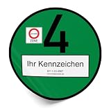 Finest Folia Offizielle Euro 4 Umweltplakette zugelassen für Umweltzonen in Deutschland legal bundesweit gültige Feinstaubplakette Grün individuell wetterfest UV-Beständig (Euro 4 Offiziell, 1 Stück)