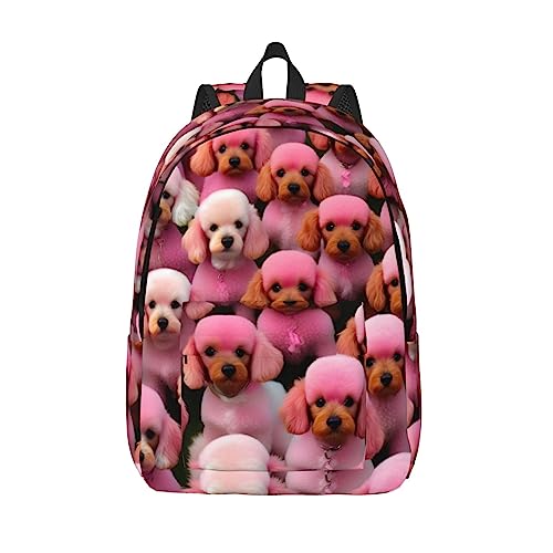 Sac à dos imprimé caniches roses : protégez votre ordinateur en voyage et affaires