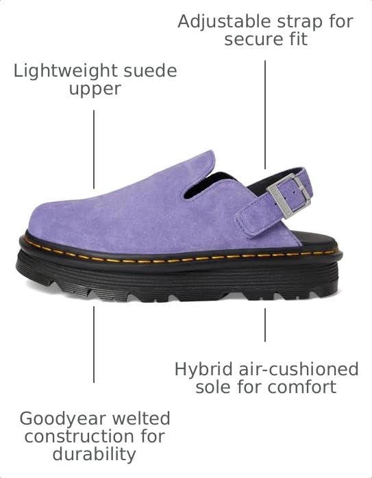 Image of Dr. Martens Unisex Zeb Zag Mule Twilight Purple UK 9 (US Men's 10, US Women's 11) Medium