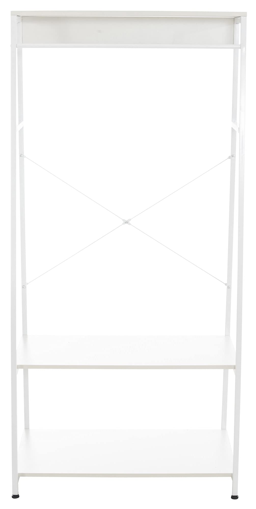 CLP Perchero De Pie Luton Con Estructura De Metal & 3 Estantes De Madera I Estante Para Ropa Moderno & Versátil, Color:blanco