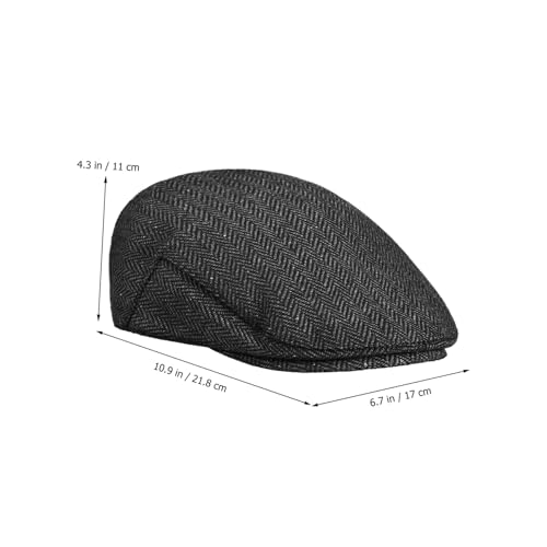 Boy Girl Newsboy Hat for Boys Vintage Flat Cap Black and Gray Comfortable and Breathable Outfit Accessory for and Girls for Seasons2