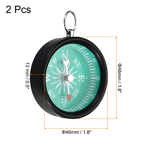 Patikil Pocket Compass, 2 Pack Outdoors Sports Navigation Compass With Key Ring For Camping Hiking, Black #TOP1