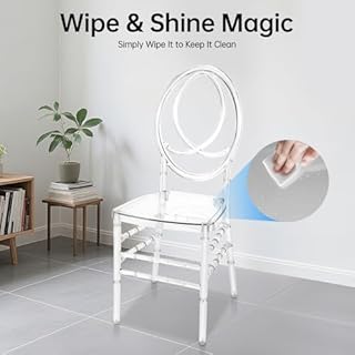 Dokiiovo Set di 4 sedie trasparenti, eleganti in policarbonato, impilabili, per sala da pranzo, sale banchetti, interni ed esterni (modello A)