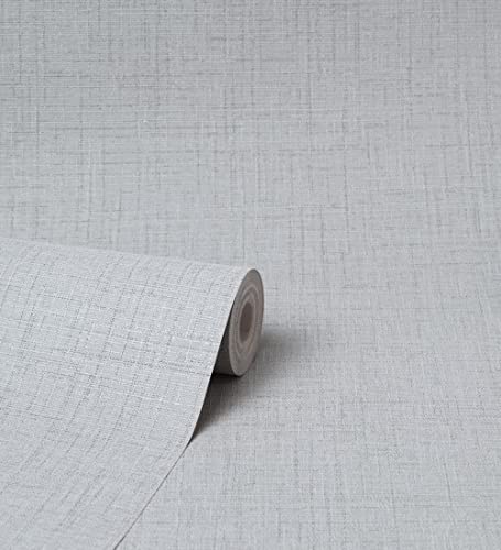 Papier peint vinyle imitation lin masquant pour murs abîmés - 4