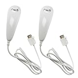 Aoyoho Nunchuck Controlle Ayoho Pack of 2 White Replacement Nunchuk Controller for Wii Wii U Video Game