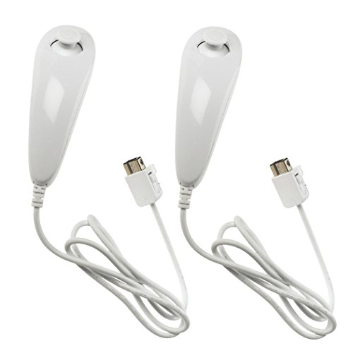 Aoyoho Nunchuck Controlle Ayoho Pack of 2 White Replacement Nunchuk Controller for Wii Wii U Video Game
