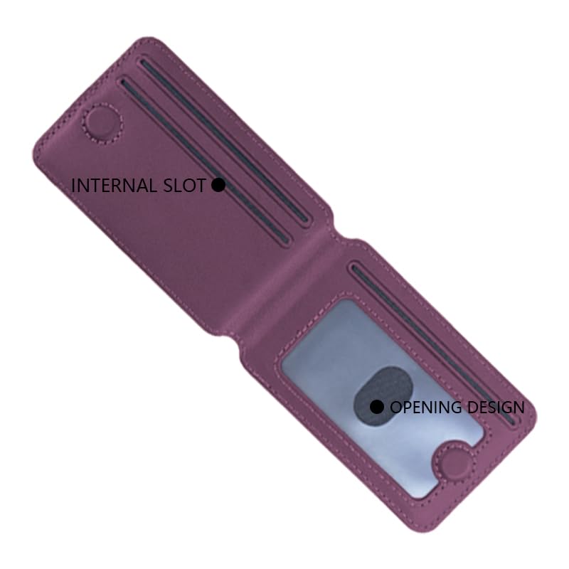 Image of ClickCaseBifold MagSafe Wallet, Minimalist Wallet with Stand, Magnetic Closure Wallet for iPhone 16 /15 /14 /13 /12 Series, Card Holder, Vegan Leather (Purple)
