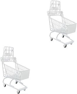 Tofficu 2 Peças Mini Carrinho De Compras Sacos Para Carrinho De Compras Carrinhos De Compras De Mesa Para Mantimentos Carrinho De Compras Pequeno Carrinho De Compras Carrinho De Compras