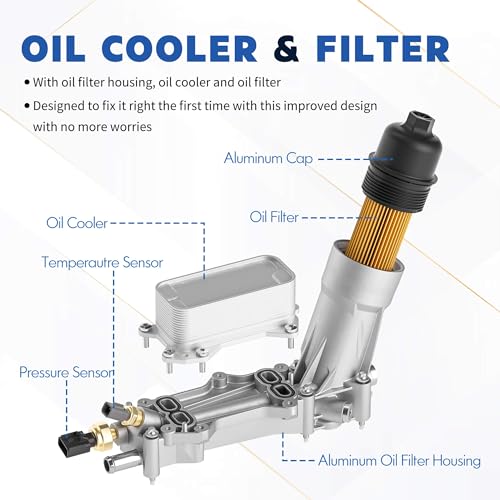XINLIN 926-876 926-959 Upgraded Aluminum Engine Oil Filter Housing with Oil Cooler for 2011-2016 Dodge Journey Charger Challenger Durango Avenger Wrangler Grand Cherokee Chrysler 200 300 Town Country - Image 5