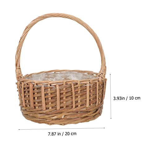 Yardenfun 1Pc Cesta De Flores Cesta De Vime Cesta Rústica Pote Bandejas Para Plantas Cestas De Flori