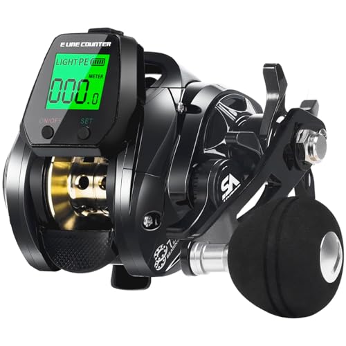 SAMOLLA Baitcasting Fishing Reel 8oz Ultralight Smart Digital Baitcaster Reels with 22Lb/35 Lb Max Drag 7.2:1 High-Speed Gear Ratio Right Handed Freshwater Saltwater Compact Design Black TX800