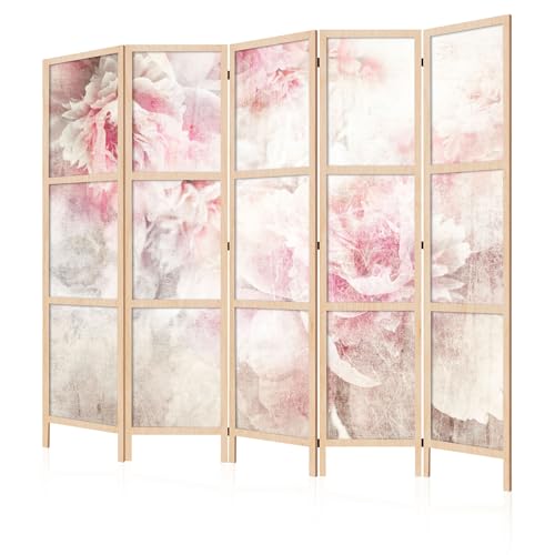 LUMASOUL Paravent Intérieur à Simple Face - 5 Panneaux - Separateur de Pieces de Style Japonais - Cloison de Separation pour Chambre à Coucher et Salon -...