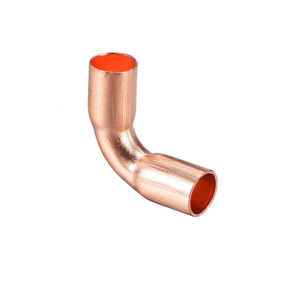 Unifizz 10Pcs 6.35mm ID 0.8mm Thick 90 Degree Copper Elbow Short Turn Pipe Fitting Connector for Plumbing Refrigeration and Air Conditioning