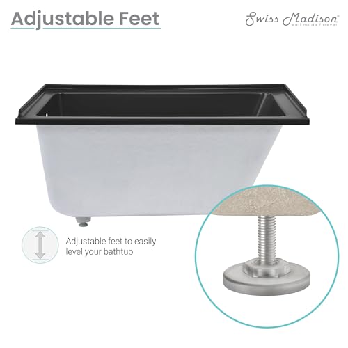 Image of Swiss Madison Voltaire 48 inch x 32 inch Right-Hand Drain Alcove Bathtub in Matte Black