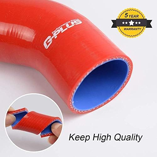 G-PLUS Silicone Radiator Coolant Hose Pipe Kit Clamps Compatible with Honda CRV MK1 1998-2001,Red