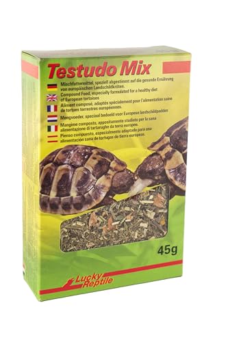 Lucky Reptile Testudo Mix 45g - Cibo per Tartarughe di Terra Con Fiori Secchi ed Erbe - Mangime Con Molta Fibra Grezza e Minerali - per Tartarughe Europee
