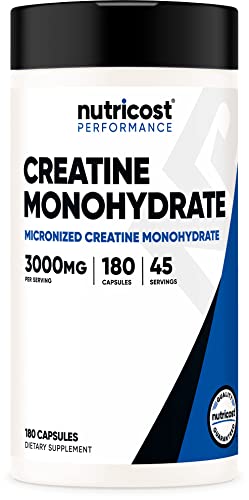 Nutricost Creatine Monohydrate: 3,000mg, 180 Capsules (750mg Each)