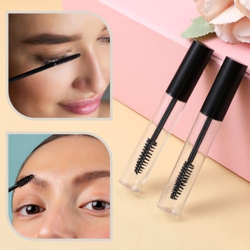 40 Pieces 10 ml Empty Mascara Tube Eyelash Wand, Refillable Premium Eyelash Cream Container Bottle with 4 Pieces Mini Funnels and Leak Stoppers for Castor Oil, DIY Cosmetics4
