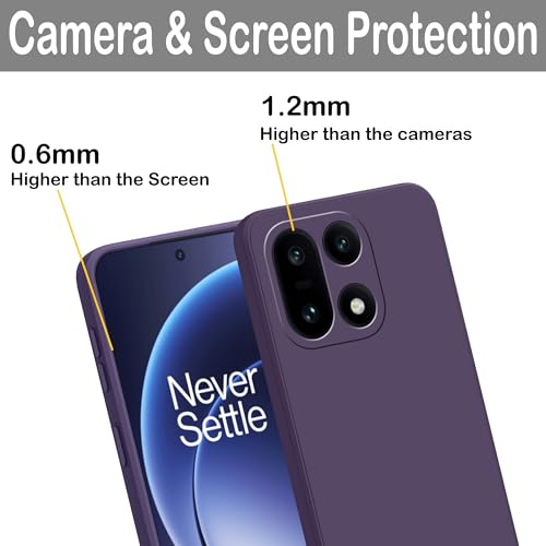 Image of amazon basics Back Cover for OnePlus 15 5G | Ultra Slim Soft Rubberised Case | Matte Silicone Flexible Mobile Case | Camera Protection - Purple