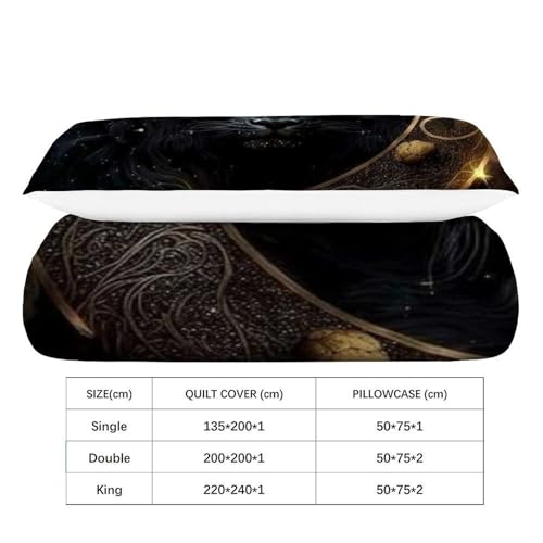 Housse de couette lion fermeture éclair pour un lit simple facile à border - 4