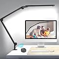 LED Desk Lamp with Clamp, Ultra-Bright Dual Light Architect Desk Light with Adjustable Swing Arm, Eye-Caring 4 Color Modes Stepless Dimming Task Table Lamp for Home Office Reading Study & Workbench