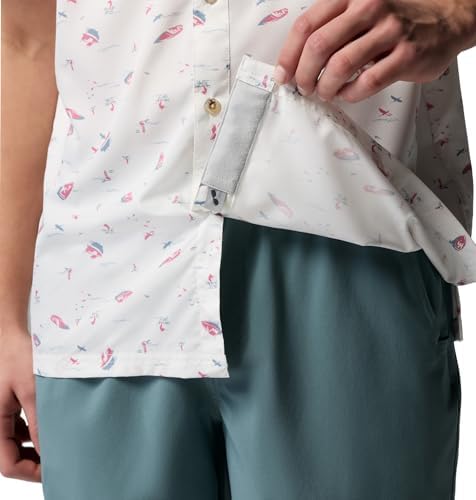 Columbia Men's PFG Super Slack Tide Camp Shirt, White Shorelines, Large - 5