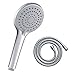Produktbild Duschkopf Handbrause,SUFA Hochdruck mit Antikalk-Funktion 3 Strahlarten und 1.5 M Brauseschlauch G1/2 ABS wassersparend