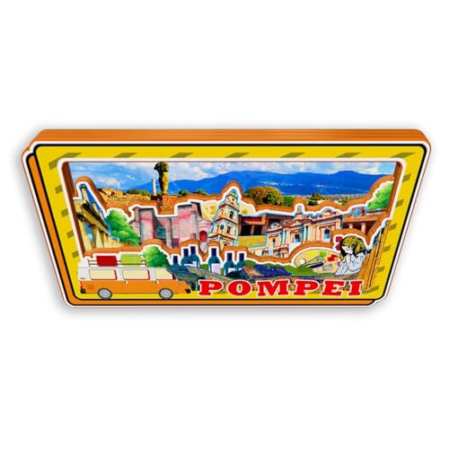 Imán decorativo de madera para nevera con diseño de Pompeya miniatura 3