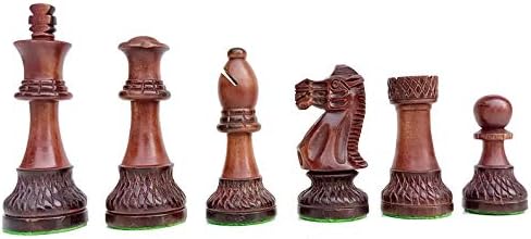 Miniatura 4 de The Parker Burnt Series - Juego de piezas de ajedrez Staunton de lujo - Ajedrez tallado a mano - Rey quemado y pintado 3.7- El mejor regalo - Taj