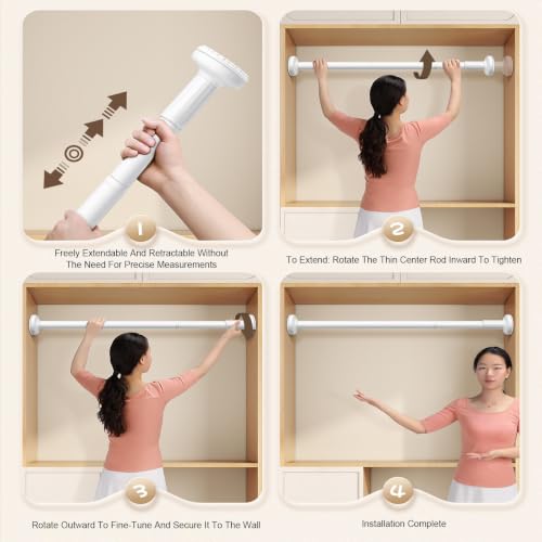 Barre de Douche Extensible haut de gamme, finition blanche traitement antirouille