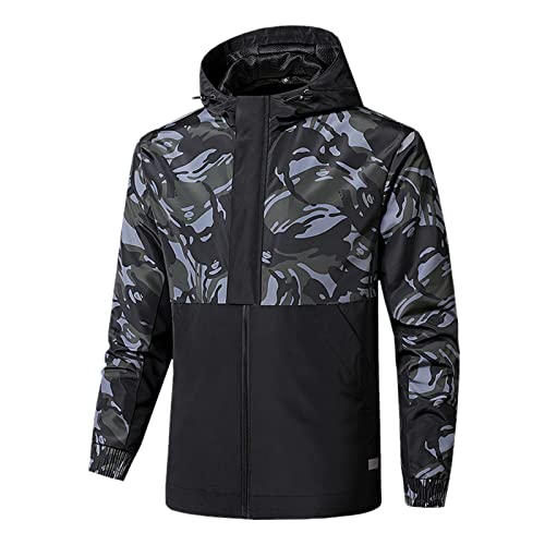 Veste coquille homme chaude noire contre le vent d'hiver XXL