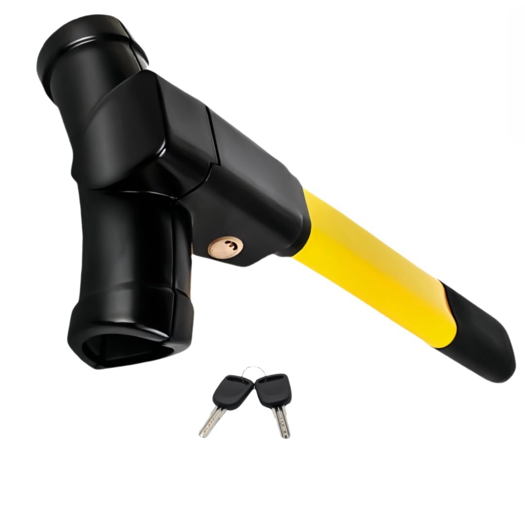 Steering Wheel Lock, Universal Security Anti Theft Retractable Heavy Duty Car Steering Wheel Lock, Anti-Theft T-Bar Immobiliser to Deter Thieves and Secure Your Vehicle