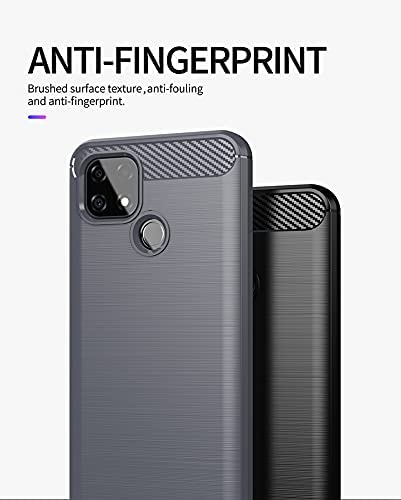 Image of NPRC Hybrid Ultra Slim Protective Case TPU Non-Slip Carbon Fiber Texture Shockproof Case Cover for Realme C21Y - Blue