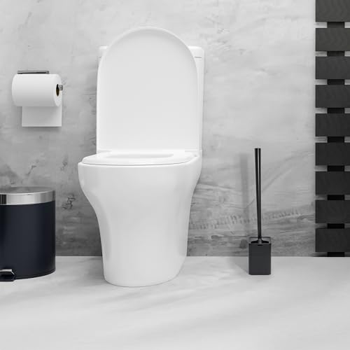 Broombi Sani-Flex Toilet Brush Squeegee and drip-Less Holder Set with a Patented Silicone Bristle-Free Head - no Mess, no clinging gunk or Poo, Super Clean Solution (Black) by Broombi - Image 5