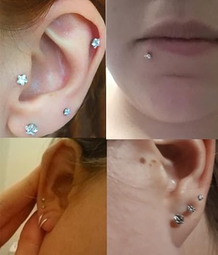 Vcmart 16G Lip Rings For Women Labret Studs Lip Piercing Jewelry Stainless Steel Tragus Piercing Jewelry Forward Helix Piercing Jewelry Cartilage Earring Hoop Studs Monroe Medusa Piercing Jewelry #TOP1