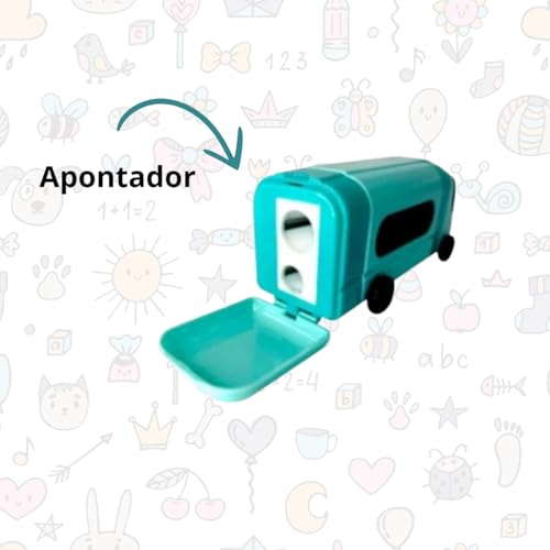 APONTADOR CRIATIVO INFANTIL COM BORRACHA BUS AZUL - FOFY