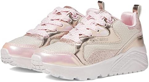 Skechers Kids Girls Street Uno Lite-Metallic Steps Sneaker, Rose Gold, 2.5 Little Kid | Image 3