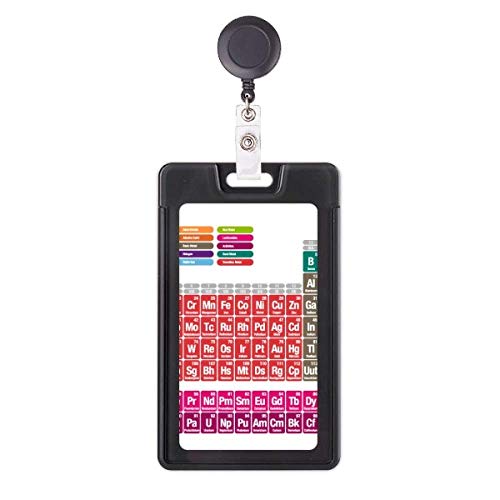 Porte-badge rétractable chimie anti-perte pour badge d'accès tableau périodique coloré