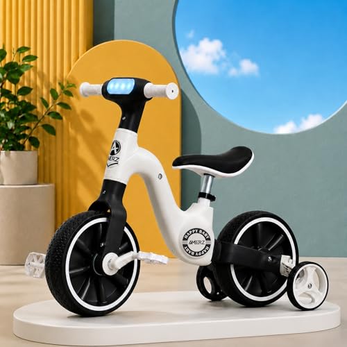 Image of Stardust 3-in-1 Kids Tricycle for 2-5 Years - Convertible Tricycle, Bicycle & Balance Bike for Boys & Girls - Kids Cycle with LED Light, Music & Foldable Training Wheels - Ride On Toy (Black)