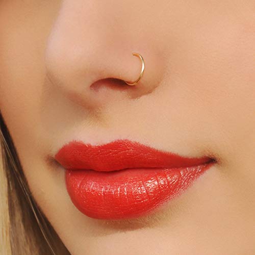 Vcmart Fake Nose Ring Stainless Steel Fake Nose Rings For Women Fake Nose Ring Piercing Non Pierced Clip On Faux Nose Rings Piercing Fake Piercings Jewelry Silver #TOP5