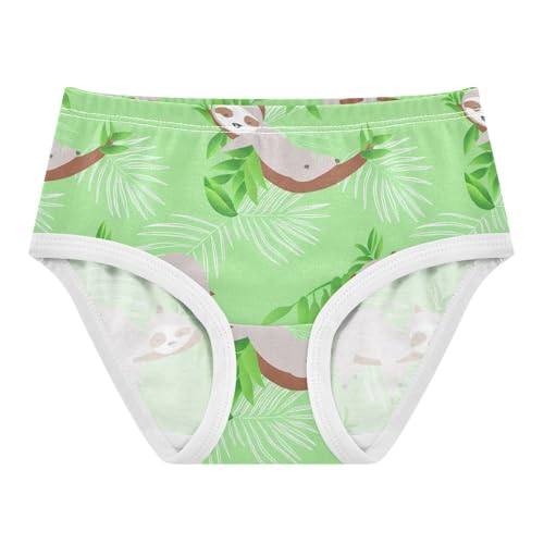 Cute Cartoon Sloths Light Green Girls Underwear Toddlers 2t Cotton Panties Little Girl Cartoon Underpants Briefs