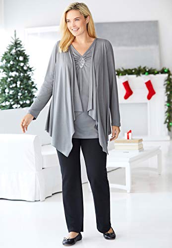 Woman Within Plus Size Layered Look Long Top With Sequined Inset4